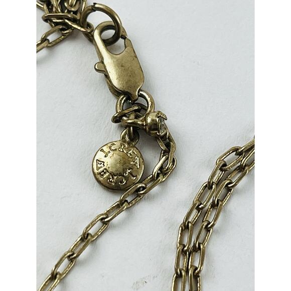 J. Crew Designer Gold Tone Horseshoe Black Pendant Necklace 27” Hoof Brass Tone - Picture 11 of 16